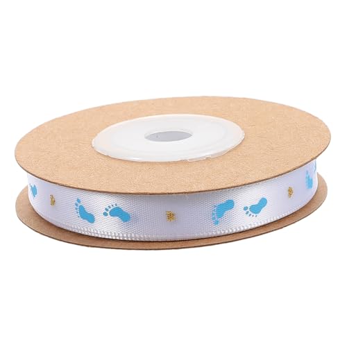 Mipcase Fußabdruck Polyester Geschenkband Dekoband für DIY Geschenkschleifen Babyparty Tischdeko Neutrale Geschenkverpackung Zubehör von Mipcase