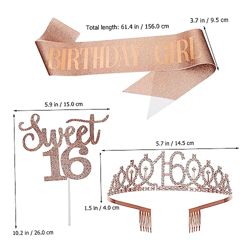 Mipcase Geburtstag Deko Set Roségold mit Krone Schärpe und Kuchenstecker Geburtstagsdekor für Mädchen Indoor und Outdoor Party Geschenkidee für Mipcase Geburtstag Deko Set Roségold mit Krone Schärpe und Kuchenstecker Geburtstagsdekor für Mädchen Indoor und Outdoor Party Geschenkidee für von Mipcase