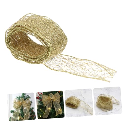 Mipcase Glitzerndes Weihnachtsnetzband mit Draht Gold für Geschenkverpackung Dekoration Basteln Kränze Praktische Robuste Jute Schleife für Festliche Feiertage Mipcase Glitzerndes Weihnachtsnetzband mit Draht Gold für Geschenkverpackung Dekoration Basteln Kränze Praktische Robuste Jute Schleife für Festliche Feiertage von Mipcase