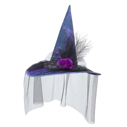 Mipcase Halloween Hexenhut Halloween Kostüm Partys Zubehör Halloween Versorgung Party Zubehör Event Party Supplies Party Kopfbedeckung Neuheit Cosplay Zubehör Halloween Kostüme Stoff von Mipcase