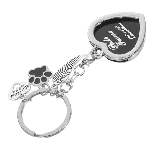 Mipcase Haustier -Fotorahmenschlüsselkette Haustier-Souvenir-Fotorahmen Pet Memory Frame Schlüsselanhänger-Fotohalter Schlüsselanhänger zum Verlust eines Haustiers Zinklegierung Silver von Mipcase