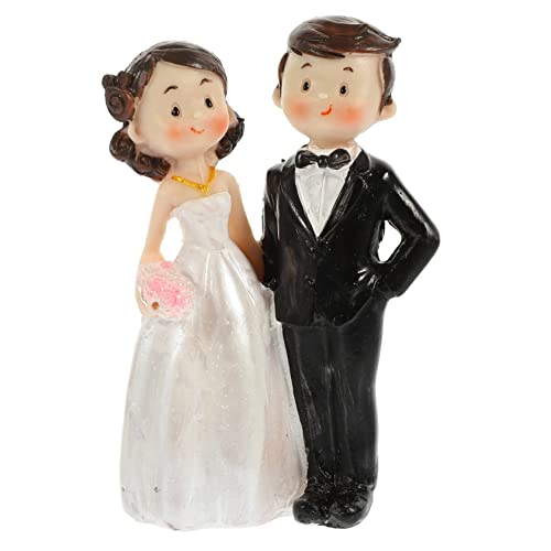 Mipcase Hochzeitspaar Figuren aus Hochwertigem Harz Multifunktionale Tischkuchendekoration für Valentinstag Hochzeitsfeiern und Jubiläen und Langlebig Hochzeitszubehör von Mipcase
