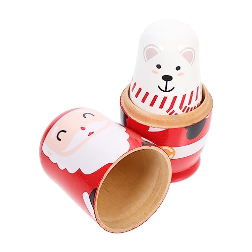 Mipcase Holz Nistpuppen Lagig Russische Weihnachtsmann Figuren Handbemalt Stabile Holzspielzeug Weihnachtsdekoration für Zuhause und Festtage Mipcase Holz Nistpuppen Lagig Russische Weihnachtsmann Figuren Handbemalt Stabile Holzspielzeug Weihnachtsdekoration für Zuhause und Festtage von Mipcase