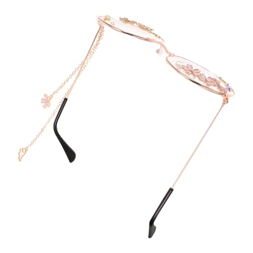 Mipcase Kawaii Brille mit Kette Sonnenbrillen Halterung Rahmen mit Schmuckdetails für Cosplay Festivals Stilvolles Accessoire für Damen Kreative Fotorequisiten Mipcase Kawaii Brille mit Kette Sonnenbrillen Halterung Rahmen mit Schmuckdetails für Cosplay Festivals Stilvolles Accessoire für Damen Kreative Fotorequisiten von Mipcase