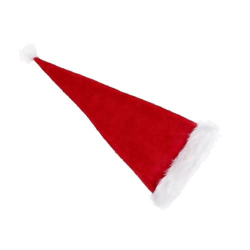 Mipcase Luxuriöse Rote Weihnachtsmütze aus Plüsch Extra Langes Design Weicher Kunstfellrand Unisex Weihnachts Hut für Erwachsene Bequem und Festlich für Party und Feiertage von Mipcase