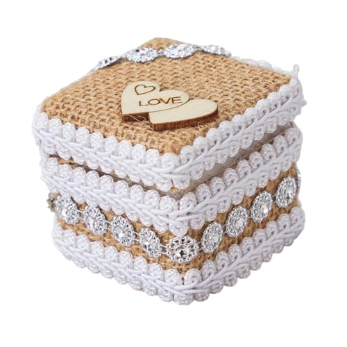 Mipcase Rustikale Hochzeitsring Box aus Handgewebtem Jute Material Kleines Doppeltes Herz Ringkissen Robuste Ringschatulle für Verlobung Hochzeit Ring Jewelry Box Ring Bearer Pillow Mipcase Rustikale Hochzeitsring Box aus Handgewebtem Jute Material Kleines Doppeltes Herz Ringkissen Robuste Ringschatulle für Verlobung Hochzeit Ring Jewelry Box Ring Bearer Pillow von Mipcase