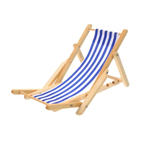 Mipcase Schreibtischschmuck miniaturmöbel puppenhaus stühle Puppenhaus Ornament Tischdekoration Strandstuhl Souvenir Zusammenklappbares Strandspielzeug Halloween-Bodenaufkleber Stoff Blue von Mipcase