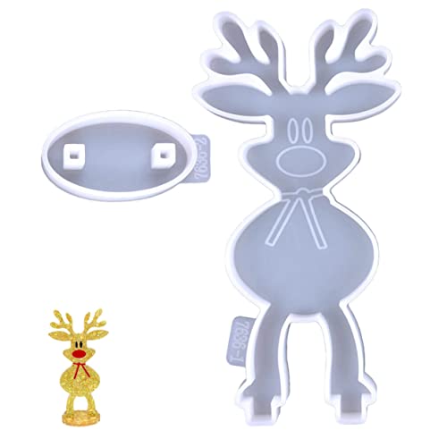 Mipcase Silikonform Rentier Weihnachten DIY Schmuckform Einfach zu Reinigen Langlebig für Epoxidharz Gießen Festliche Dekoration Geschenkidee von Mipcase