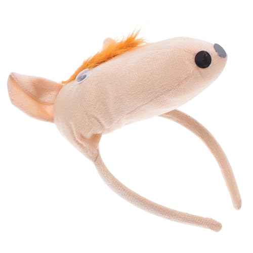 Mipcase Stirnband Pferdemaske Tier-Cosplay-Requisite Karnevalskopfschmuck für Damen lustiges Stirnband Kopfbedeckung Tierkostüme für Kostümzubehör Stoff Beige von Mipcase