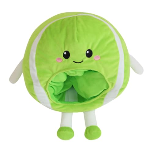 Mipcase Tenniskopfhut Netter Tennisstirnbandhut Party-urlaub-hut Halloween-cosplay-kostüm Plüsch-stirnband-kappe Tennisballfoto Requisiten Food-kostüm-hut Pp Baumwolle Light Green von Mipcase