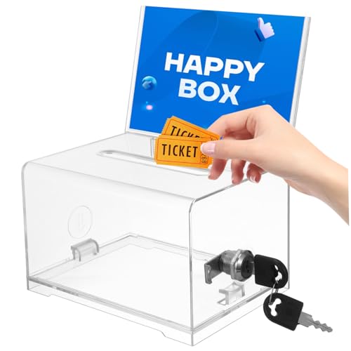 Mipcase Transparentes Acryl Spendenbox mit Schloss und Schlüsseln Sichere Vorschlagsbox und Visitenkartenhalter für Schule Büro Ausstellung und Fundraising Robuste Wahlurne mit Schlankem Mipcase Transparentes Acryl Spendenbox mit Schloss und Schlüsseln Sichere Vorschlagsbox und Visitenkartenhalter für Schule Büro Ausstellung und Fundraising Robuste Wahlurne mit Schlankem von Mipcase