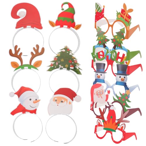 Mipcase Weihnachtliche Brillengestelle Stirnband Verstellbare Kopfbedeckung mit Klassischen Xmas Elementen Bunte Partybrillen für Frauen Lustige Fotorequisiten und Festliche Mipcase Weihnachtliche Brillengestelle Stirnband Verstellbare Kopfbedeckung mit Klassischen Xmas Elementen Bunte Partybrillen für Frauen Lustige Fotorequisiten und Festliche von Mipcase