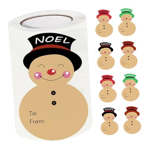 Mipcase Weihnachtliche Geschenkaufkleber Rolle mit Schneemann Selbstklebende Kraftpapier Etiketten Starke Haftung Dekorative Weihnachtssticker für Geschenkkartons und Partydeko Mipcase Weihnachtliche Geschenkaufkleber Rolle mit Schneemann Selbstklebende Kraftpapier Etiketten Starke Haftung Dekorative Weihnachtssticker für Geschenkkartons und Partydeko von Mipcase