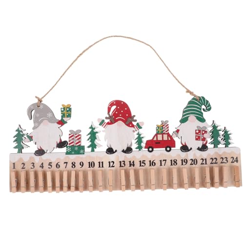 Mipcase Weihnachtlicher Adventskalender aus Holz Bunter Türanhänger Hängende Weihnachtsdeko für Haustür Wohnzimmer Langlebig und Festlich Gestaltet von Mipcase