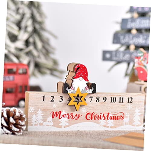 Mipcase Weihnachtlicher Holz Adventskalender Desktop Kalender Countdown Deko für Festliche Xmas und Schreibtisch Kreativer Holzkalender als Geschenkidee von Mipcase