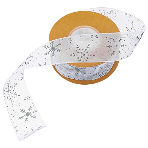 Mipcase Weihnachtliches Geschenkband Satinband mit Schneeflockenmotiv Vielseitiges Dekoband zum Basteln Verpacken und Festdekoration Breit Silberfarben Mipcase Weihnachtliches Geschenkband Satinband mit Schneeflockenmotiv Vielseitiges Dekoband zum Basteln Verpacken und Festdekoration Breit Silberfarben von Mipcase