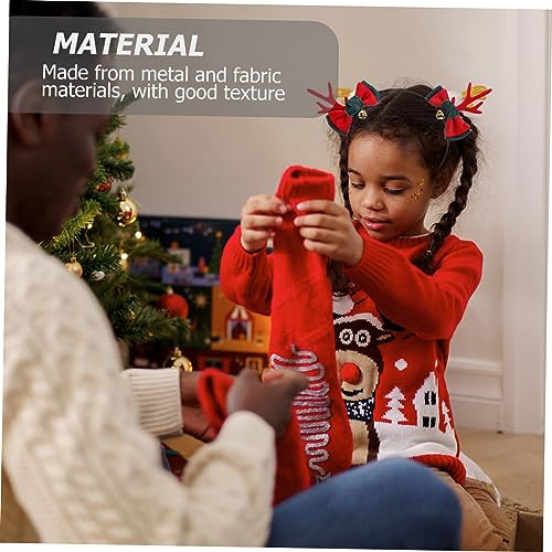 Mipcase Weihnachts Haarreif Rentier Geweih mit Schleife und Glocke Leichtes Karneval Haarschmuck für Frauen Verstellbares Stirnband für Xmas Party und Cosplay Accessoire von Mipcase