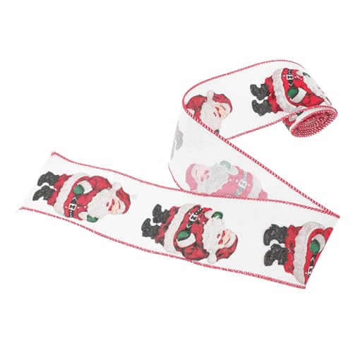Mipcase Weihnachtsband Stoffband mit Santa Claus Muster Langlebiges Geschenkband für Weihnachtsbaum und Partydekoration Vielseitig Einsetzbar für Festliche Atmosphäre und DIY Bastelideen Mipcase Weihnachtsband Stoffband mit Santa Claus Muster Langlebiges Geschenkband für Weihnachtsbaum und Partydekoration Vielseitig Einsetzbar für Festliche Atmosphäre und DIY Bastelideen von Mipcase