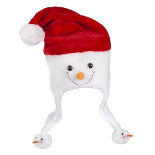 Mipcase Weihnachtshut Schneemann aus Weichem Lustige Weihnachtsmütze als Party Accessoire und Kostüm Warmes Bequemes Weihnachtskopfstück für Erwachsene von Mipcase