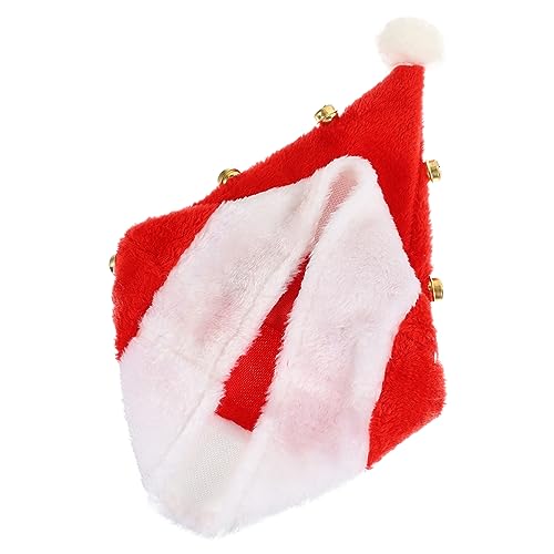 Mipcase Weihnachtsmütze Plüsch mit Glockendekorationen Klassische Santa Mütze für Weihnachtsfeier Weicher Stoff Weißer Bommel Festliche Xmas Kopfbedeckung für Damen und Herren von Mipcase