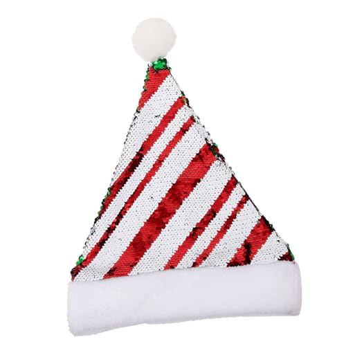 Mipcase Weihnachtsmütze mit Glitzernden Streifen Pailletten Weicher Plüsch Bequeme Weihnachtsmütze für Erwachsene Festliches Kostümzubehör für Weihnachtsfeiern und Geschenkideen Mipcase Weihnachtsmütze mit Glitzernden Streifen Pailletten Weicher Plüsch Bequeme Weihnachtsmütze für Erwachsene Festliches Kostümzubehör für Weihnachtsfeiern und Geschenkideen von Mipcase