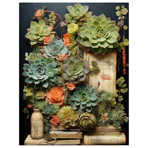 Diamond Painting Erwachsene, Sukkulente Diamond Painting, Pflanze Diamant Painting Bilder Erwachsene 5D Diamond Arts Craft für Home Wand Decor 30x40cm Diamond Painting Erwachsene, Sukkulente Diamond Painting, Pflanze Diamant Painting Bilder Erwachsene 5D Diamond Arts Craft für Home Wand Decor 30x40cm von Miquans Art