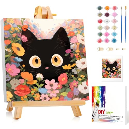 Malen Nach Zahlen Katze, Malen Nach Zahlen Mit Rahmen, Paint by Numbers DIY Malen Nach Zahlen Kinder ab 5 6 7 8 9 10 Jahre Mädchen und Junge Mit Staffelei 20x20cm Malen Nach Zahlen Katze, Malen Nach Zahlen Mit Rahmen, Paint by Numbers DIY Malen Nach Zahlen Kinder ab 5 6 7 8 9 10 Jahre Mädchen und Junge Mit Staffelei 20x20cm von Miquans Art