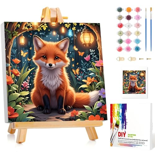 Malen Nach Zahlen Mit Rahmen, Fuchs Malen Nach Zahlen Kinder, Paint by Numbers DIY Malen Nach Zahlen ab 5 6 7 8 9 10 Jahre Mädchen und Junge 20x20cm Mit Staffelei Malen Nach Zahlen Mit Rahmen, Fuchs Malen Nach Zahlen Kinder, Paint by Numbers DIY Malen Nach Zahlen ab 5 6 7 8 9 10 Jahre Mädchen und Junge 20x20cm Mit Staffelei von Miquans Art