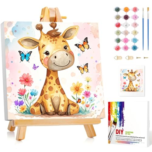 Malen Nach Zahlen Mit Rahmen, Giraffe Malen Nach Zahlen Kinder, Paint by Numbers DIY Malen Nach Zahlen ab 5 6 7 8 9 10 Jahre Mädchen und Junge 20x20cm Mit Staffelei Malen Nach Zahlen Mit Rahmen, Giraffe Malen Nach Zahlen Kinder, Paint by Numbers DIY Malen Nach Zahlen ab 5 6 7 8 9 10 Jahre Mädchen und Junge 20x20cm Mit Staffelei von Miquans Art