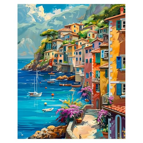 Miquans Art Malen Nach Zahlen Erwachsene Landschaft, Küstenstadt Malen nach Zahlen Kits, Paint by Numbers DIY Bastelset Erwachsene Adult zur Geschenk und Heimdekoration 40x50 cm Miquans Art Malen Nach Zahlen Erwachsene Landschaft, Küstenstadt Malen nach Zahlen Kits, Paint by Numbers DIY Bastelset Erwachsene Adult zur Geschenk und Heimdekoration 40x50 cm von Miquans Art
