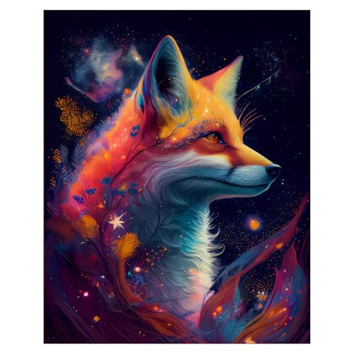 Miquans Art Malen Nach Zahlen Erwachsene Paint by Numbers Mal Nach Zahlen Für Erwachsene Malen Nach Zahlen Malen-Nach,Tier-Zahlen Erwachsene Schmetterling Fuchs(40x50) von Miquans Art