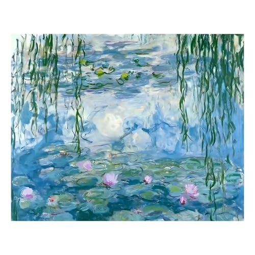 Miquans Art Malen nach Zahlen für Erwachsene, DIY, Acrylfarbe für Erwachsene, Kinder, Anfänger, einfach auf Leinwand (40 x 50 cm), Lotusteich, mit Farben und Pinseln, Landschaft von Miquans Art