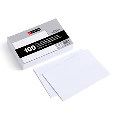 Miquelrius – Karteikarten, 100 glatte Notizkarten, Lernkarten, 200 g/m² Offset-Kartenpapier, Größe 100 x 150 mm von Miquelrius