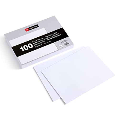 Miquelrius – Karteikarten, 100 glatte Notizkarten, Lernkarten, 200 g/m² Offset-Kartenpapier, Größe 160 x 215 mm von Miquelrius