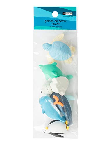 Miquelrius - Packung mit 6 abnehmbaren Radiergummis, Marineblau von Miquelrius