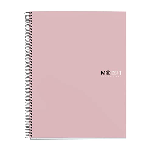 Miquelrius - Notizbuch A4 (210 x 297 mm), Notebook The Original Colours, 80 Blatt 90 g/m² und 1 Farbstreifen, Raster 5 mm, 4-Loch-Stanzung, Hardcover, Farbe Sand von Miquelrius