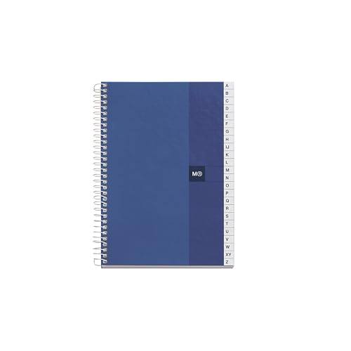 Miquelrius - Registerbuch, 100 Blatt, 70 g/m², 5-mm-Karierung, Adressbuch, Notizbuch mit alphabetischem Register, Kartonumschlag laminiert, Format 152 x 210 mm, A-Z Telefonbuch, Farbe Blau Miquelrius - Registerbuch, 100 Blatt, 70 g/m², 5-mm-Karierung, Adressbuch, Notizbuch mit alphabetischem Register, Kartonumschlag laminiert, Format 152 x 210 mm, A-Z Telefonbuch, Farbe Blau von Miquelrius