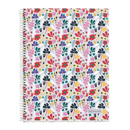 Miquelrius - A4-Notizbuch, 4 Farbstreifen, 140 Blatt, horizontale Linien 7 mm, 4 Löcher, mikroperforiert, fester Einband, Alice Miquelrius - A4-Notizbuch, 4 Farbstreifen, 140 Blatt, horizontale Linien 7 mm, 4 Löcher, mikroperforiert, fester Einband, Alice von Miquelrius