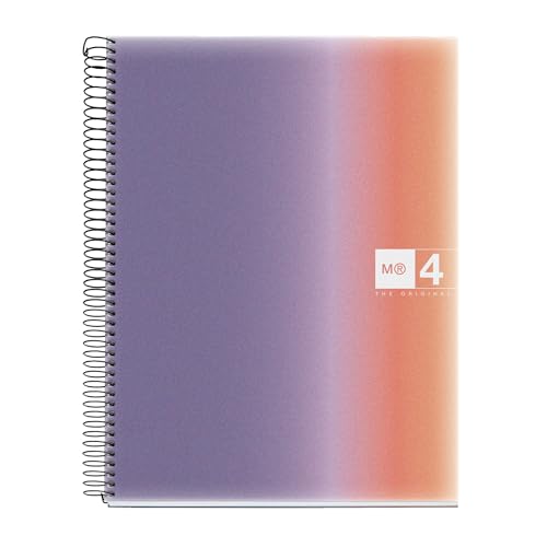 Miquelrius A4-Notizbuch, horizontal liniert, 7 mm, 120 Blatt mit 70 g/m², 4 farbige Streifen, Spiralbindung, Einband aus Polypropylen, 4 Löcher, Notebook A4 Aurora Provence Miquelrius A4-Notizbuch, horizontal liniert, 7 mm, 120 Blatt mit 70 g/m², 4 farbige Streifen, Spiralbindung, Einband aus Polypropylen, 4 Löcher, Notebook A4 Aurora Provence von Miquelrius