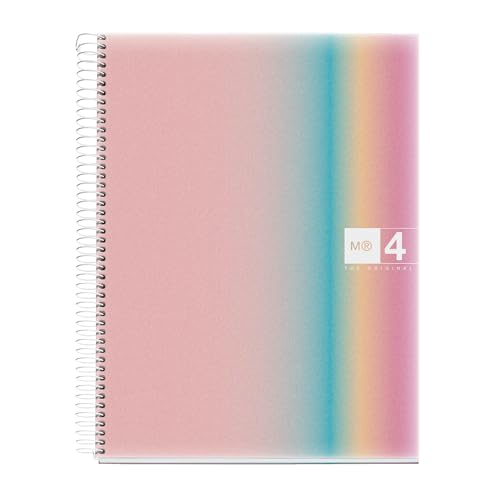 Miquelrius A4-Notizbuch, kariert, 5 mm, 120 Blatt mit 70 g/m², 4 farbige Streifen, Spiralbindung, Einband aus Polypropylen, 4 Löcher, Notebook A4 Aurora West Bay Miquelrius A4-Notizbuch, kariert, 5 mm, 120 Blatt mit 70 g/m², 4 farbige Streifen, Spiralbindung, Einband aus Polypropylen, 4 Löcher, Notebook A4 Aurora West Bay von Miquelrius