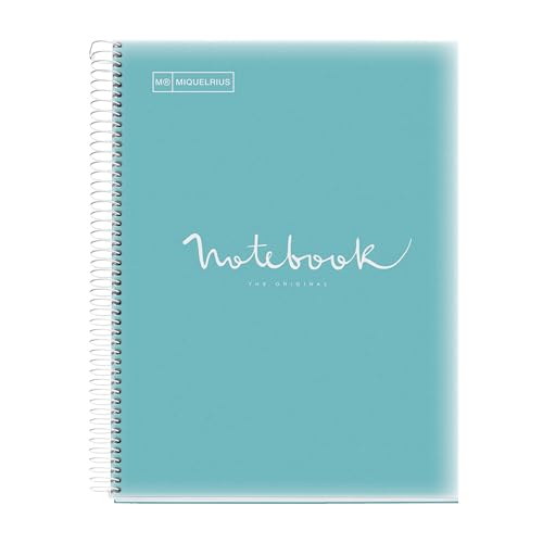 Miquelrius - A4 Notizbuch Emotions, Notebook, 80 Blatt 90 g/m², Séyès-liniert, 1 Farbstreifen, mikroperforierte Spirale, Polypropylen-Einband, 4 Löcher, Farbe Himmelblau Miquelrius - A4 Notizbuch Emotions, Notebook, 80 Blatt 90 g/m², Séyès-liniert, 1 Farbstreifen, mikroperforierte Spirale, Polypropylen-Einband, 4 Löcher, Farbe Himmelblau von Miquelrius