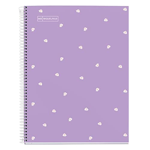 Miquelrius – A5-Notizbuch, 1 Farbstreifen, 80 karierte 5-mm-Blätter, 90-g-Papier, 2 Löcher, hartlaminierter Einband, Lavendel-Gänseblümchen-Farbe Miquelrius – A5-Notizbuch, 1 Farbstreifen, 80 karierte 5-mm-Blätter, 90-g-Papier, 2 Löcher, hartlaminierter Einband, Lavendel-Gänseblümchen-Farbe von Miquelrius