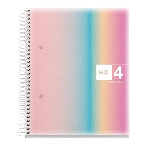 Miquelrius - A5-Notizbuch, Einband aus Polypropylen, A5-Notizbuch mit 120 mikroperforierten Blättern, liniertes Notizbuch mit 4 Farben zum Organisieren, extra blickdichtes Papier 70 g/m², 2 Löcher zum Miquelrius - A5-Notizbuch, Einband aus Polypropylen, A5-Notizbuch mit 120 mikroperforierten Blättern, liniertes Notizbuch mit 4 Farben zum Organisieren, extra blickdichtes Papier 70 g/m², 2 Löcher zum von Miquelrius