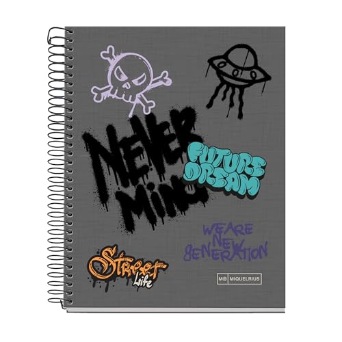 Miquelrius A5-Notizbuch, liniert, 7 mm, Hardcover, A5-Notizbuch mit 120 mikroperforierten Blättern, A5-Notizbuch mit 4 Farben zum Organisieren, extra blickdichtes Papier 70 g/m², 2 Löcher zum Abheften Miquelrius A5-Notizbuch, liniert, 7 mm, Hardcover, A5-Notizbuch mit 120 mikroperforierten Blättern, A5-Notizbuch mit 4 Farben zum Organisieren, extra blickdichtes Papier 70 g/m², 2 Löcher zum Abheften von Miquelrius