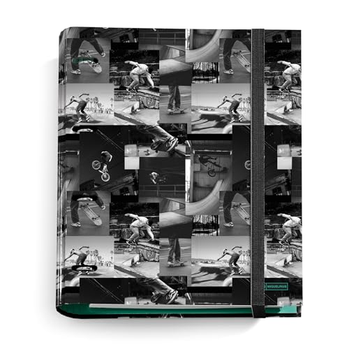 Miquelrius - Ringbuch A4, Ringbuch mit 4 Ringen + 100 Blatt 70 g/m² kariert 5 mm kariert, Gummizugverschluss, Kollektion Skate Park Miquelrius - Ringbuch A4, Ringbuch mit 4 Ringen + 100 Blatt 70 g/m² kariert 5 mm kariert, Gummizugverschluss, Kollektion Skate Park von Miquelrius