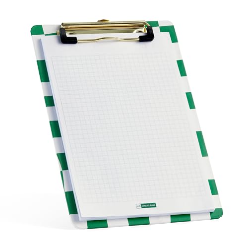 Miquelrius - Clipboard, Größe 153 x 230 mm, Zwischenablage mit festem Boden aus beschichtetem Karton, Block mit 50 karierten Blättern à 80 g/m², Kollektion Foodie Lovers, grün und weiß von Miquelrius