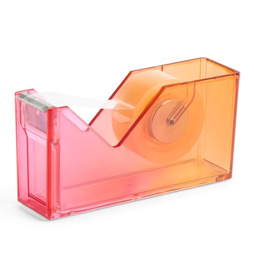 Miquelrius Klebebandabroller, 126 x 62 x 36 mm, für Büro, Schule, Basteln und Washi-Klebeband, Polystyrol und Metall, Farbverlauf, Orange/Rot von Miquelrius