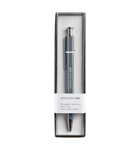 Miquelrius Metall-Kugelschreiber, blaue Öltinte, Größe 130 x Ø15 mm, Kollektion Back2Basics, Boli blau grau und silber Miquelrius Metall-Kugelschreiber, blaue Öltinte, Größe 130 x Ø15 mm, Kollektion Back2Basics, Boli blau grau und silber von Miquelrius