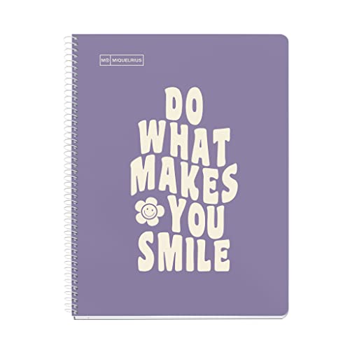 Miquelrius - Message Notizbuch, 1 Farbstreifen, A4, 80 5 mm Rasterblätter, 90 g Papier, 4 Löcher, Hartkartoneinband, Lila Miquelrius - Message Notizbuch, 1 Farbstreifen, A4, 80 5 mm Rasterblätter, 90 g Papier, 4 Löcher, Hartkartoneinband, Lila von Miquelrius
