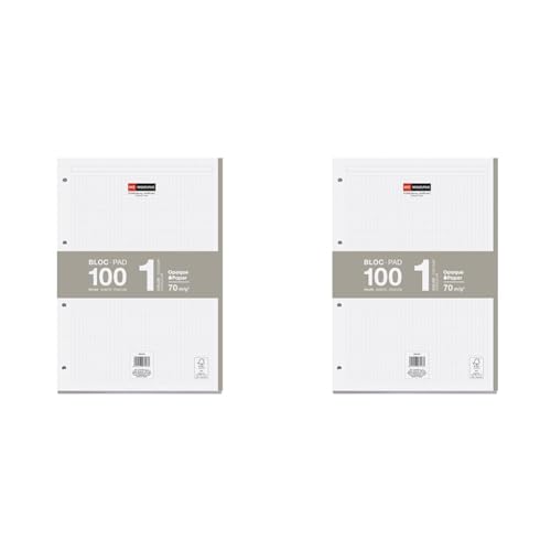 Miquelrius Nachfüllpapier, A4, 100 Blatt, kariert, 5 mm, 4 Löcher, Grau (Packung mit 2) von Miquelrius